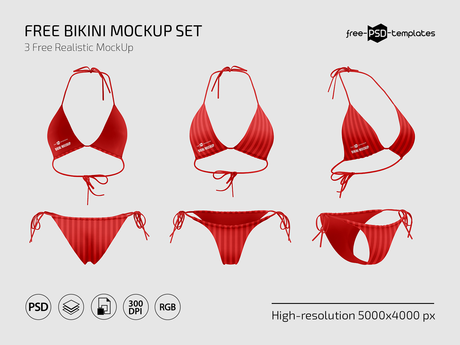 Free Bikini Mockup Set by Free PSD Templates on Dribbble