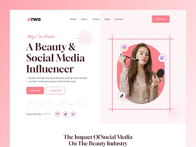 Influencer Portfolio Header Exploration V:2 dribbble best shot influencer influencer portfolio influencer website popular shot portfolio portfolio website social media influencer trends ui ui design web design webdesign website concept website design