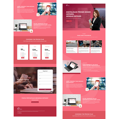 Notasis Landing Page app design ui