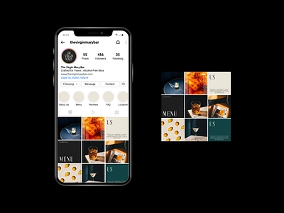 The Virgin Mary Bar project - Social Media alcohol app branding cocktail community manager dark design feed insta insta feed minimal social social media ui