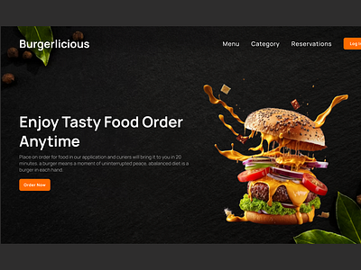 Burger - Landing Page 🍔 branding motion graphics ui