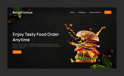 Burger - Landing Page 🍔 branding motion graphics ui