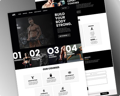 Fitness Website Design - GYM(NH) branding design fitness graphic design gym illustration ui ux web website