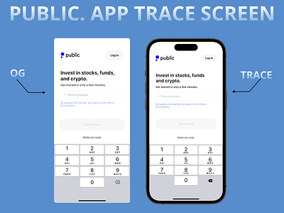 PUBLIC. IOS APP TRACE SCREEN branding design illustration inspiration ios mobile app recreate screen ui