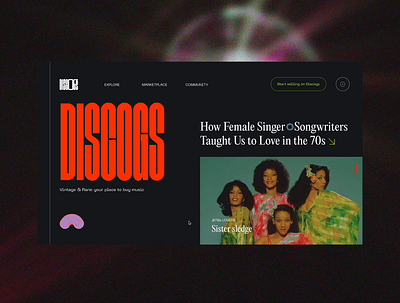 Discogs 🪩 animation design records scroll typography ui ux vinyls web