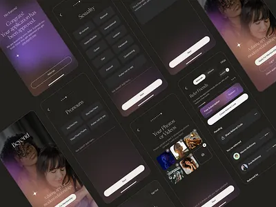 Beyond - a dating app for modern relationships app dark dating design digital gradient ios logo minimal modern product simple social ui uidesign ux web
