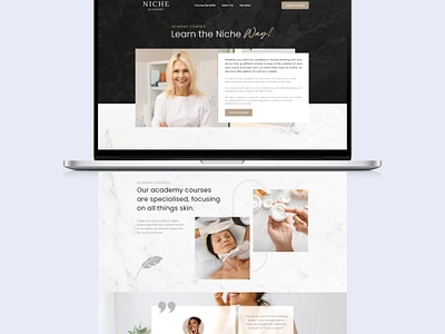 Lead Generation Landing Page/ Niche Academy branding design dribbble shot educational landing page illustration landing page design landingpage lead generation skin care academy landing page skin care course skin care education skin care landing page ui ux