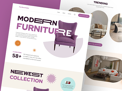 Dubai Furniture Website Landing Page Design clean dubai furniture figma furniture website minimal minimalist product business website product design trending ux design web design web ui website uiux design