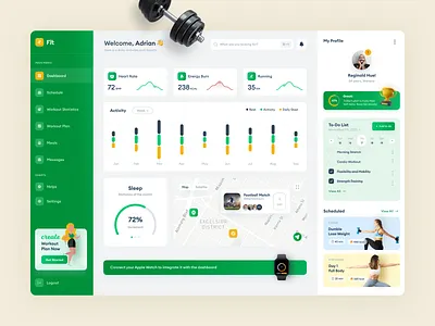 Fitness Dashboard 🏃‍♂️🏋️ adrian app calories dashboard design figma fitness gancarek graphic design illustration run sport ui uidesign ux web workout wroclaw wrocław