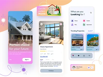 Real Estate App Design app development bnb home rental app housing property app real esate