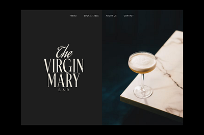 The Virgin Mary Bar project - website branding design homepage landing page minimal ui ux