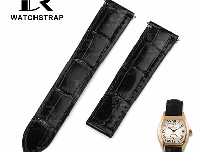 Handmade Black leather strap for Cartier tortue (Single-folded b cartier tank band drwatchstrap