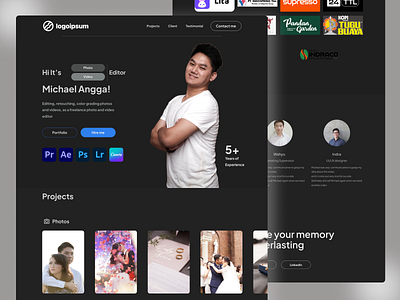 Video Editor Portfolio branding business design editor figma graphic design landing page logo photographer ui user experience user interface ux video web design