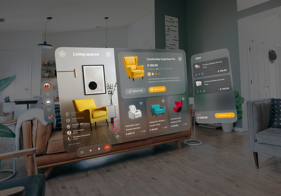 Live shopping spatial design concept for Apple Vision Pro app design s ui ux