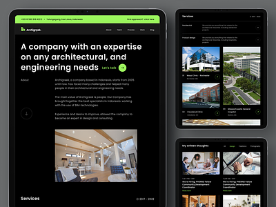 Architect Real Estate Marketing Company Tablet Responsive agency airbnb architecture branding dark mode ipad landing page mobile first property real estate responsive tablet typography ui ui design uiux ux design web design website website design