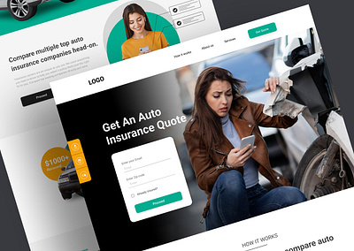 Auto insurance website UI Designed by Figma graphic design ui ux web design