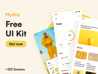 Hydra - Free Mobile UI Kit app app ui kit design free ui kit minimal ui kit mobile mobile ui kit modern ui kit multi app ui kit ui ui design ui design kit ui kit ui template uikit uiux