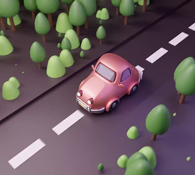 Car loop 3d animation blender design ui