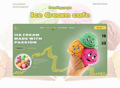 Landing page design for an ice cream parlor food ice cream landing page design mockup restaurant ui ui design web design wireframing