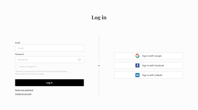 Log in design ui web desing