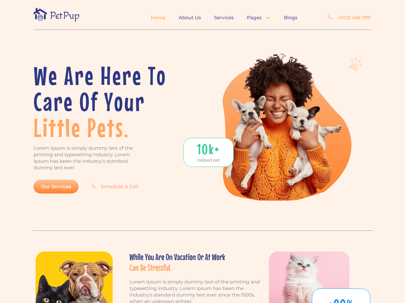 PetPup - Pet Care Services Elementor Template Kit by Evonicsoft ...