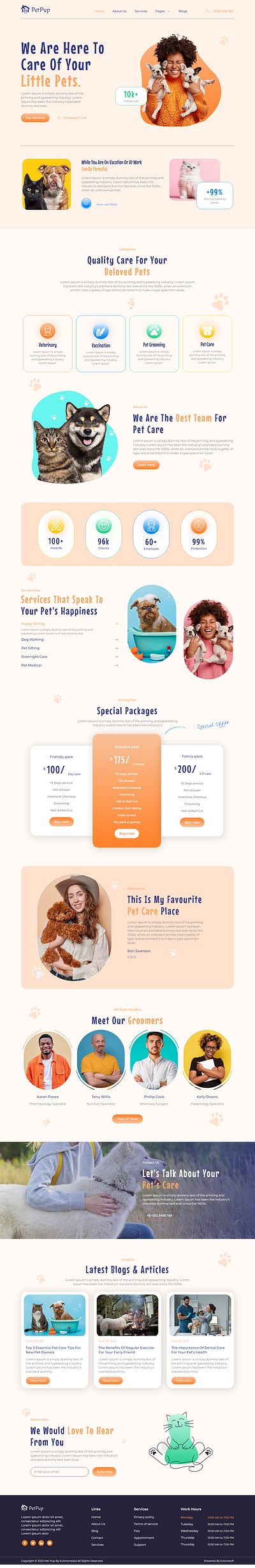 PetPup - Pet Care Services Elementor Template Kit branding design design idea graphic design illustration logo ui ux vector website