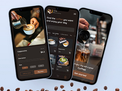 Coffee shop mobile application appdesign application coffee coffeeapp coffeeshop design design web designer ui uiux user interface