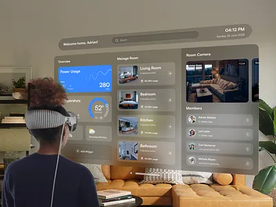 Smart Home for Vision OS app apple ar dashboard design glassmorph home house smart smarthome smarthouse spatial ui ui ui design uiux ux ux design vision os vision pro vr