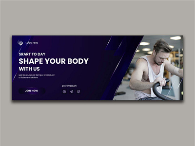 Gym shape your body fitness facebook cover fitness