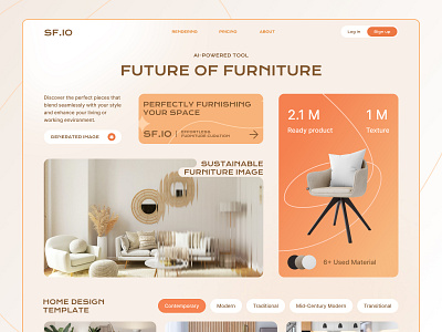 AI-Powered Furniture Tool ai ai powered be cream design furniture generated graphic design pattern screens shop sofa soft store ui ux wood