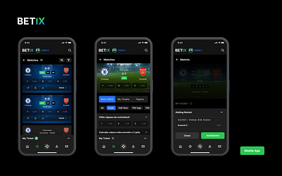 Betix App - Football List of Matches And Detail. app branding design football graphic design illustration logo matches software ui ux
