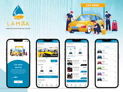 Car Wash App - Lamsa app design car wash app design graphic design logo mobile app motion graphics ui