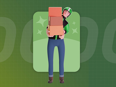 Delivery Rider 3D Illustration 3d 3d animation 3dart 3dcharacter 3ddesign animation blender branding delivery delivery service deliveryman design illustration motion graphics package ui