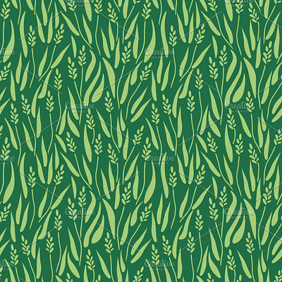 Field seamless pattern decorative design field floral grass herb pattern seamless simple summer surface design texture