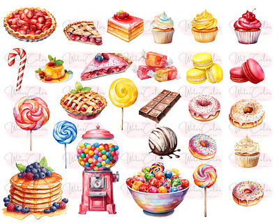 Cute Sweets 3d clipart illustration logo