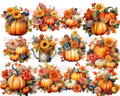 Huge Clipart Collection for the Fall Season 3d graphic design logo