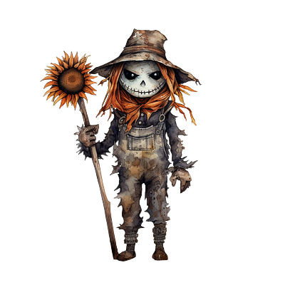 Cute Scarecrow animation branding clipart graphic design