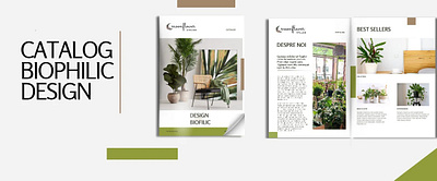 Minimalist Biophilic Catalog with Green Accents biophilic branding broschure catalog green magazine minimalist plant print printdesign