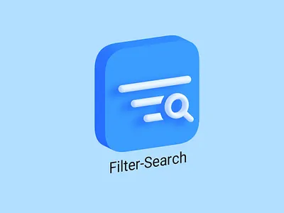 Filter and Search in 1 icon together - Icon Design - 3d 3d design figma icon icondesign spline