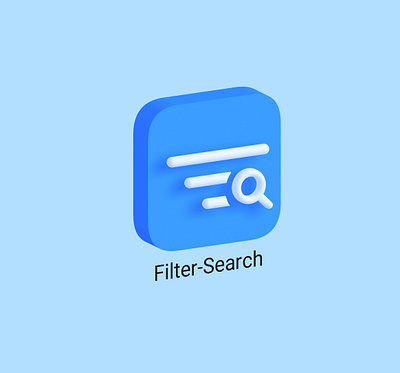 Filter and Search in 1 icon together - Icon Design - 3d 3d design figma icon icondesign spline