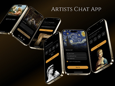 Artists Chat App | Registration app art autorisation chat chat app design log in login registration sign in typography ui ux