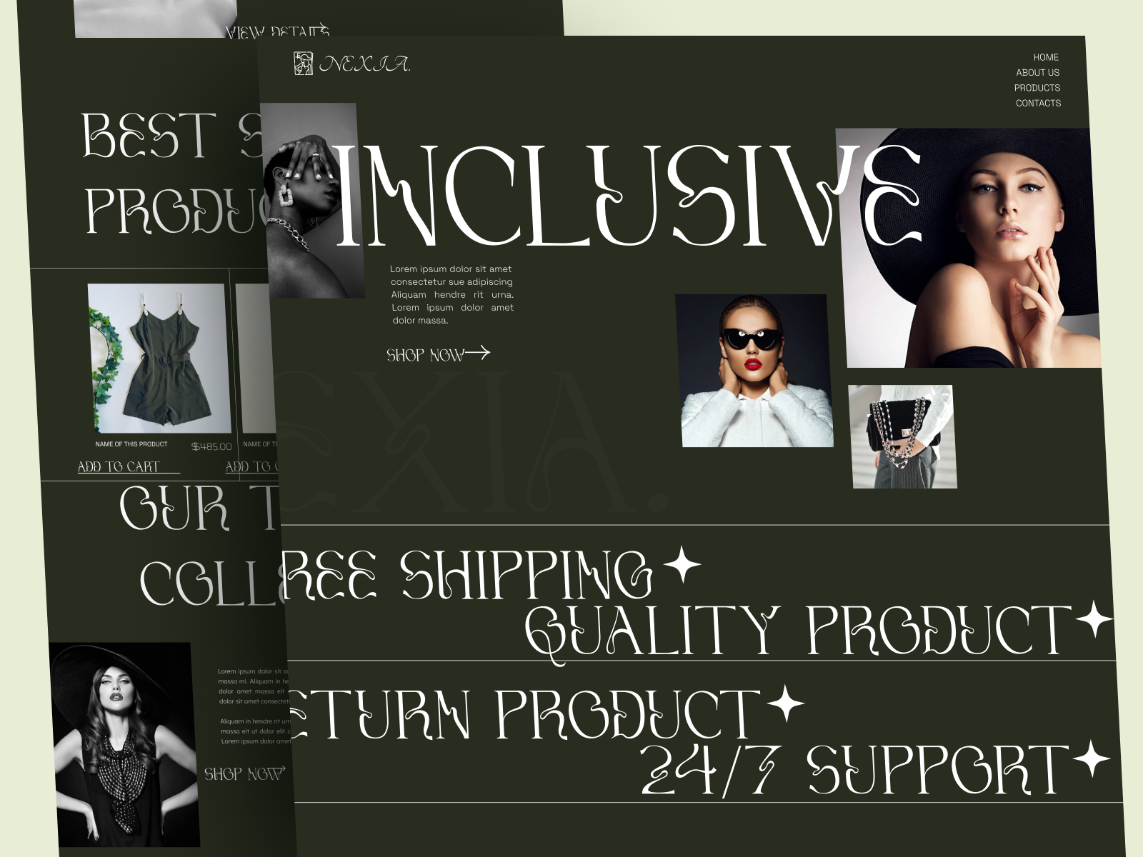 NEXIA - Fashion website landing page clothingstore design fashionclothingwebsite fashiondesign fashioninspiration fashionstyle fashiontrends landing page minimal modernlayout ui ui design uidesign web design web header website design websitedesign websiteinspiration