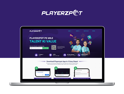 Sports and Gaming App - Web Landing Page basketball colors cricket football games high fidelity iconography landing page ludo nba poker prototype roboto rummy sports typo typography user interface web design wireframe