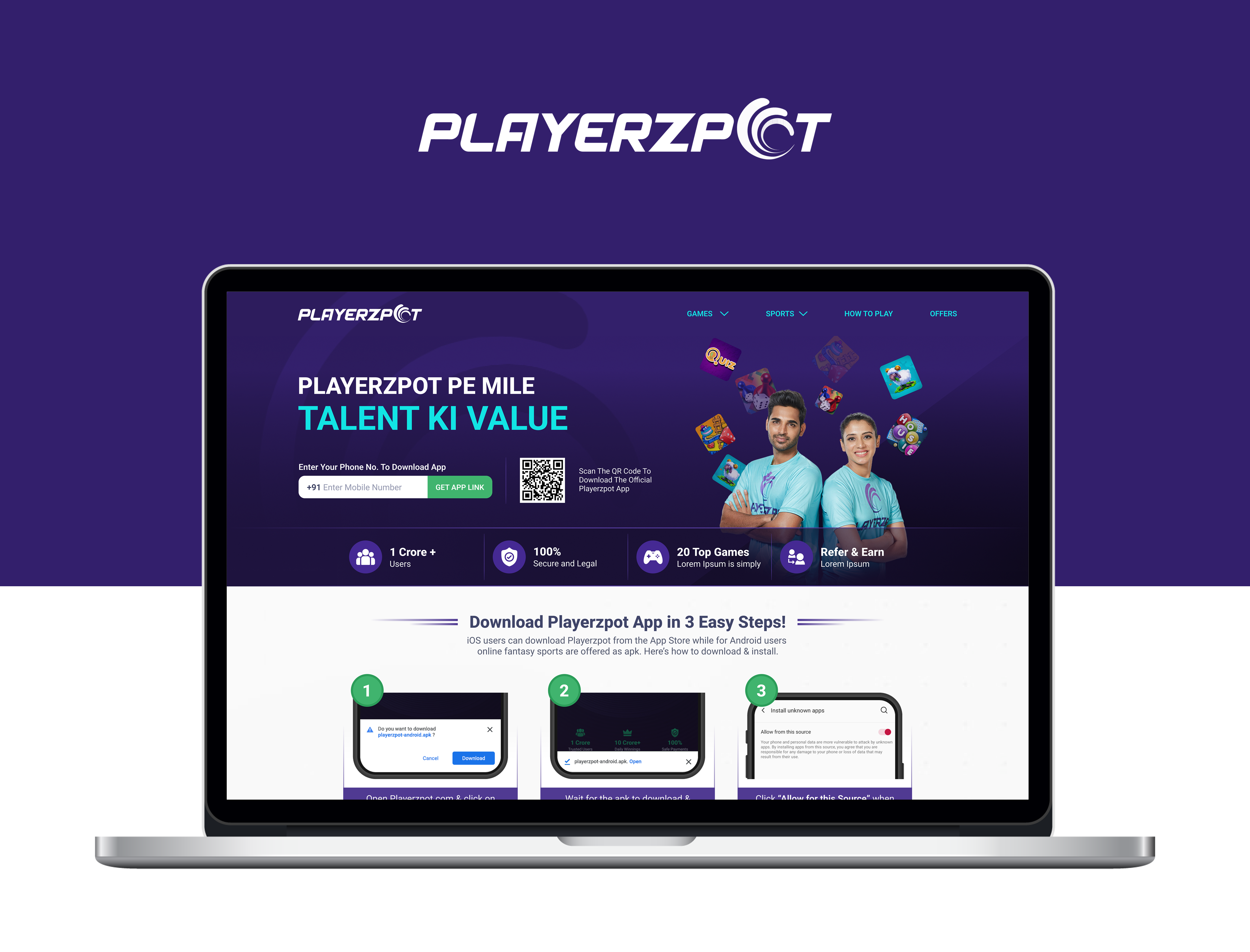 Sports and Gaming App - Web Landing Page by Sreerag Krishnan on Dribbble