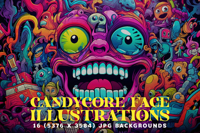 16 Candycore Face Illustrations That Defy Imagination in 5K abstract artwork background candycore cartoon characters colorful crazy creativity face graffiti hidden illustrations imagination playful vibrant wallpaper whimsy wild