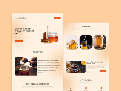 Honey Crafters Shop Website UI adobe photoshop adobe xd branding clients design figma follow freelancer graphic design hire honey website design illustration logo ui uiux web design web design inspiration web ui design web ui ux website design