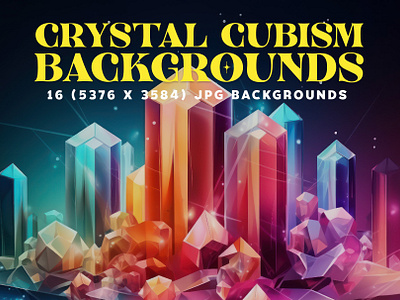 16 Crystal Cubism Backgrounds artsy backgrounds colorful crystal cubism geometric hues illustrations imagination presentaitons prism quartz reflections shapes sophistication vector vibrant wallpapers wonder