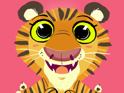 Striped dude cute animals cute tiger design digital art illustration pictorial striped dude tiger