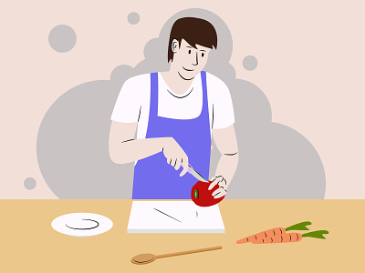 Cooking character cooking illustration man vector vector art vector illustration