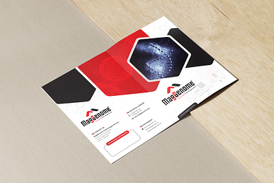 Brochure - MagGenome black brochure brochure creative design graphic design illustration medicine minimal pharma red brochure vector